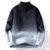 2026 Autumn Winter Men Casual Half Zipper Sweaters Men Loose Stand Collar Knitted Pullovers Male Youth Trendy Comfortable Tops