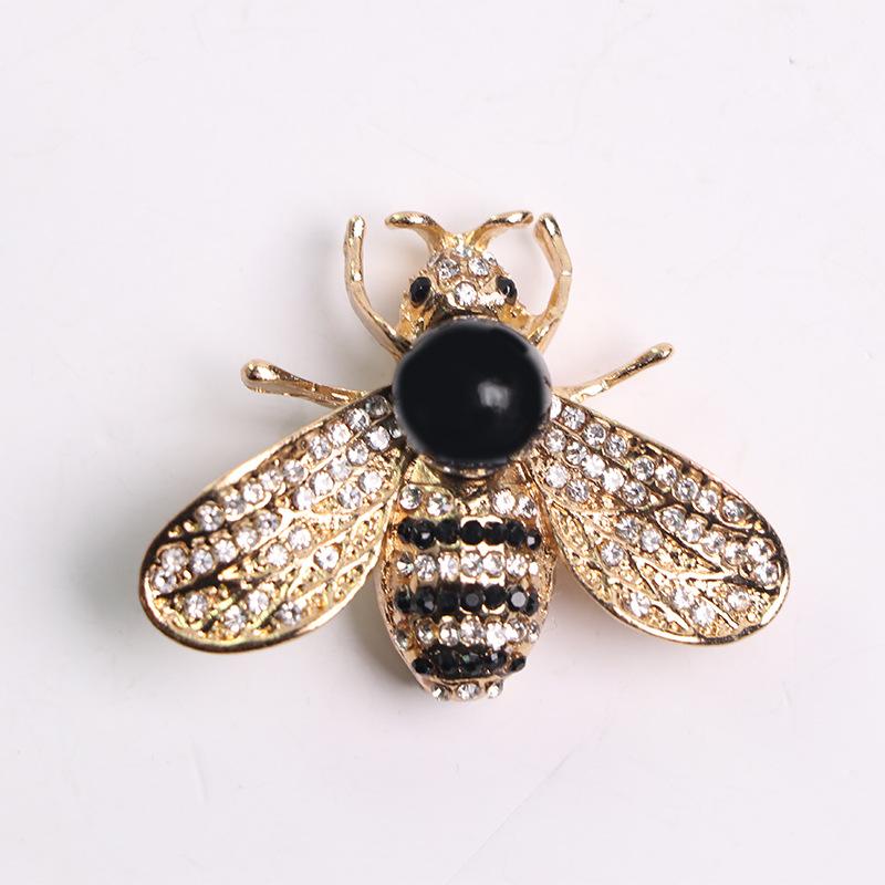 Pearl Bee Brooch Anti-light Diamond Insect Brooch Premium Niche Women's Pin with Accessories