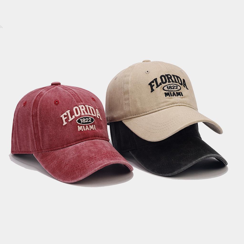 New retro personalized washed old letter embroidered baseball cap men's and women's outdoor sports sunshade sunscreen cap