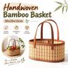 Portable Handles Picnic Basket Handwoven Woven Storage Basket New Bamboo Basket Home Storage