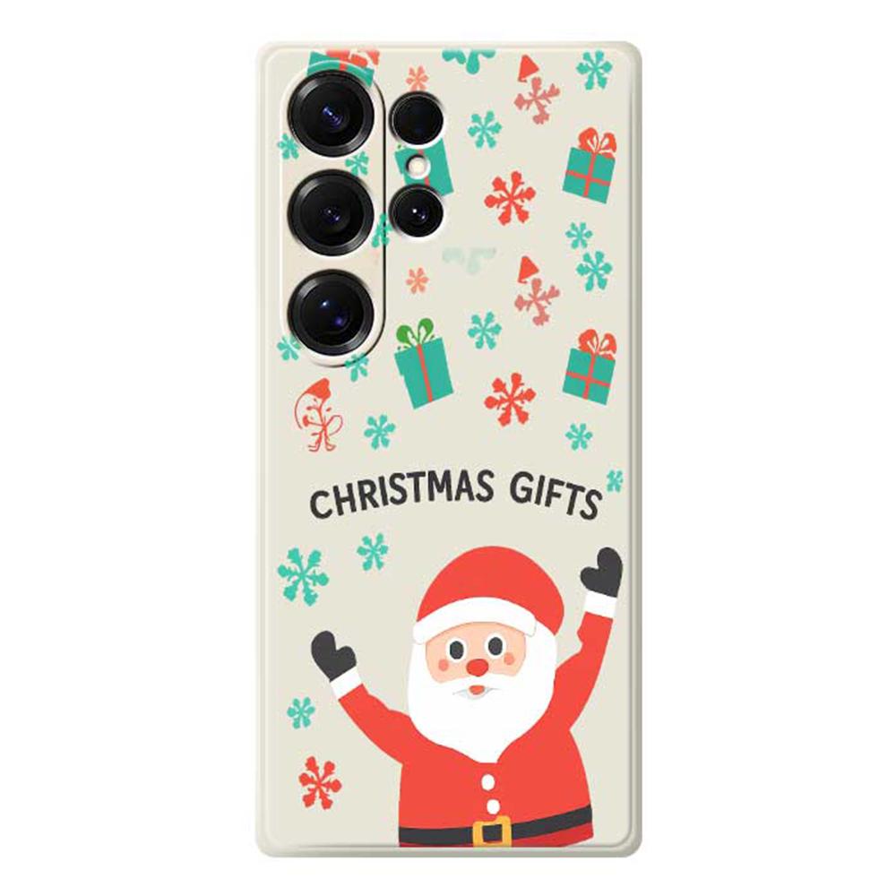 For Samsung Galaxy S25 Ultra Case Christmas Gifts Pattern Printing Straight Edge TPU Phone Back Cover
