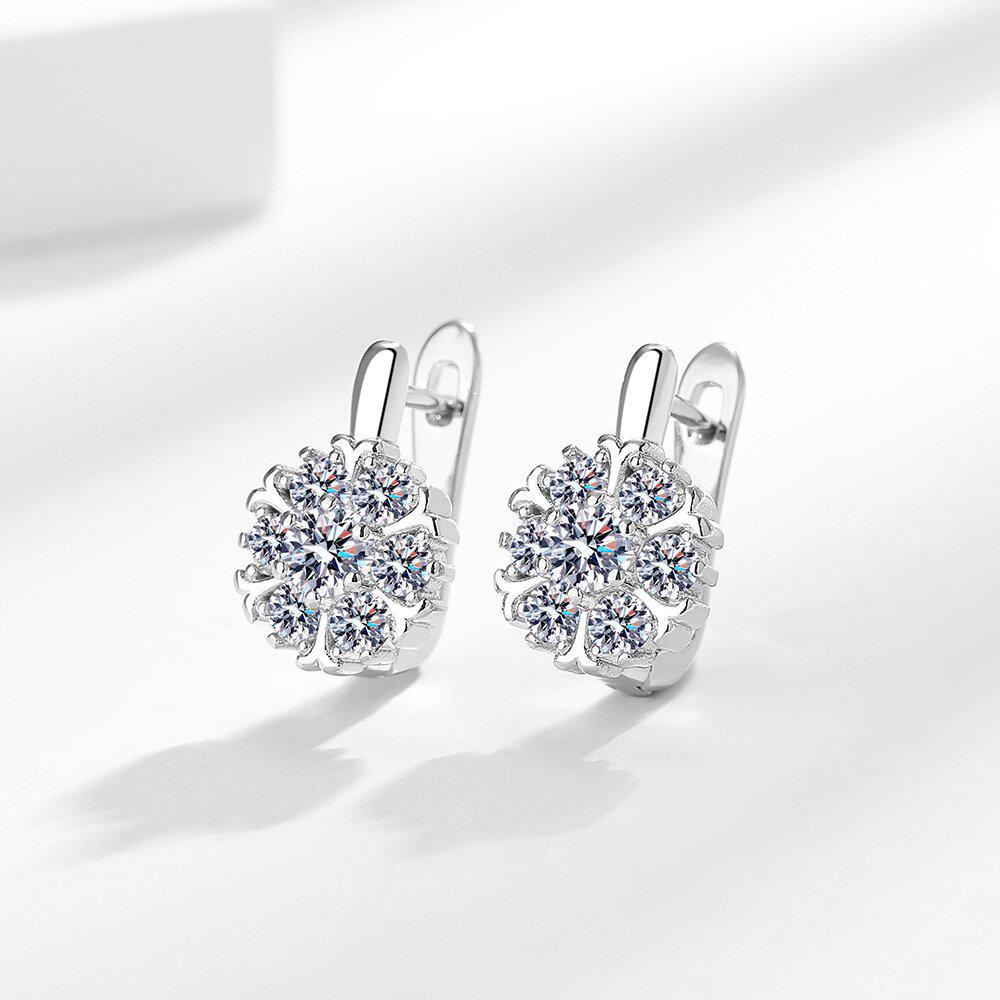 Элегантные клипсы для ушей, инкрустированные цирконами: Роскошные женские серьги