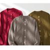 Fashionable Autumn Loose Knitted Cardigan Outer Sleeve Jacket for Middle-aged and Elderly Red Sweater for the Elderly