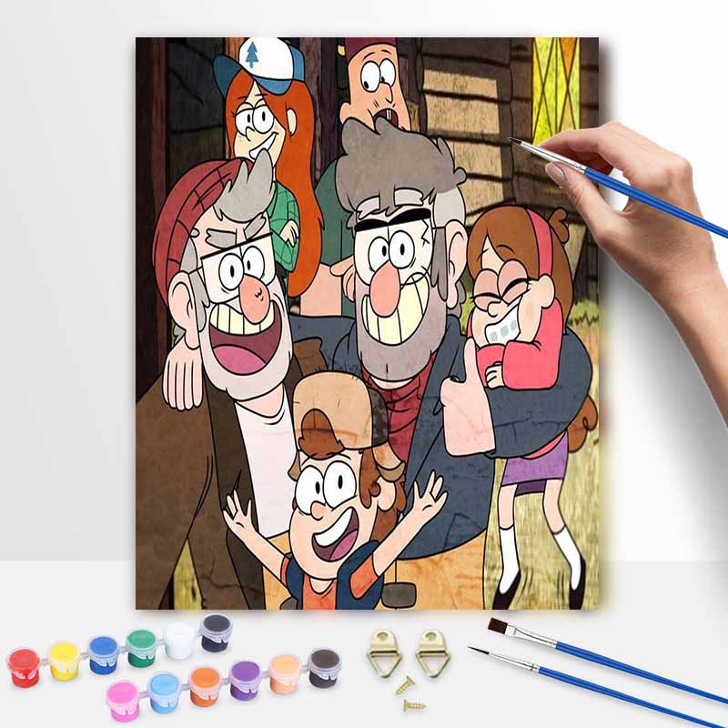 Disney Gravity Falls Painting Kit Home Bedroom Wall Decor Handmade Gift for Fans 20x30cm