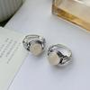 Imitation White Chalcedony Retro Ring Female Thai Silver Versatile Personality Literary and Artistic Fan