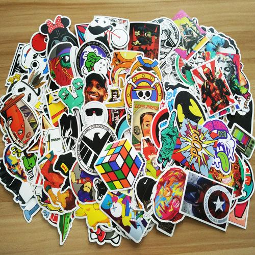100 Pieces of Non-repeat Decorative Graffiti Stickers for Computer Car Motorcycle Skateboard Stickers