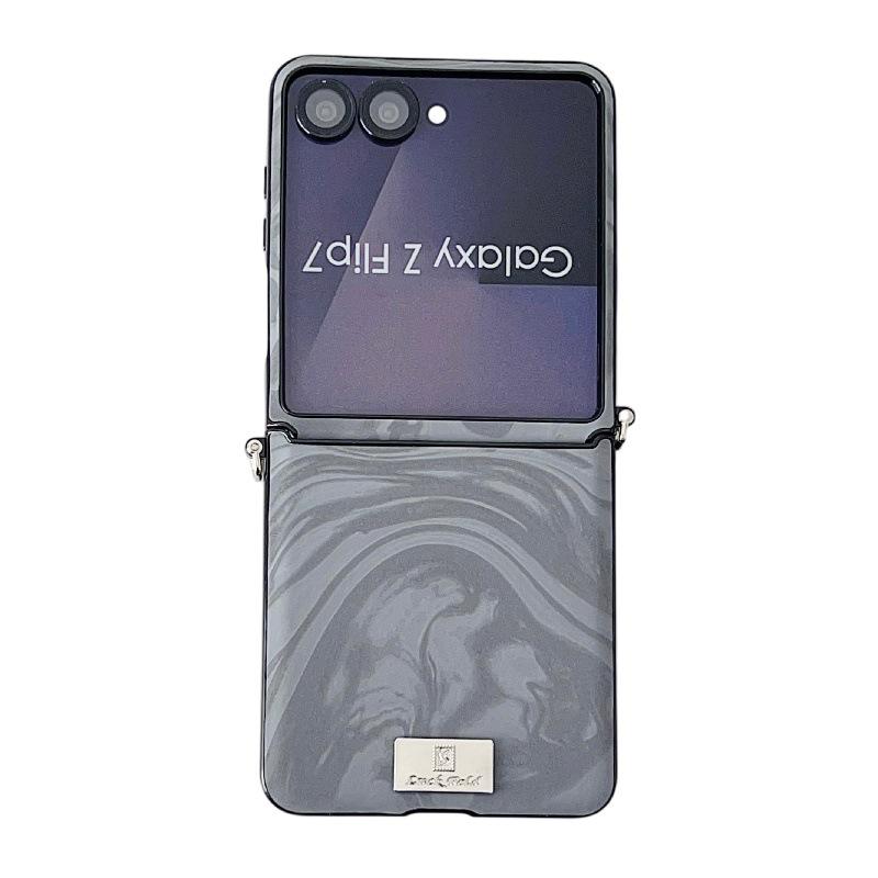 

Elegant Water Ripple Samsung Z Flip7 Phone Case - Drop-Proof, Foldable, with Anti-Lost Wrist Strap Lanyard and Durable PC Hard Sleeve Samsung Z Flip4