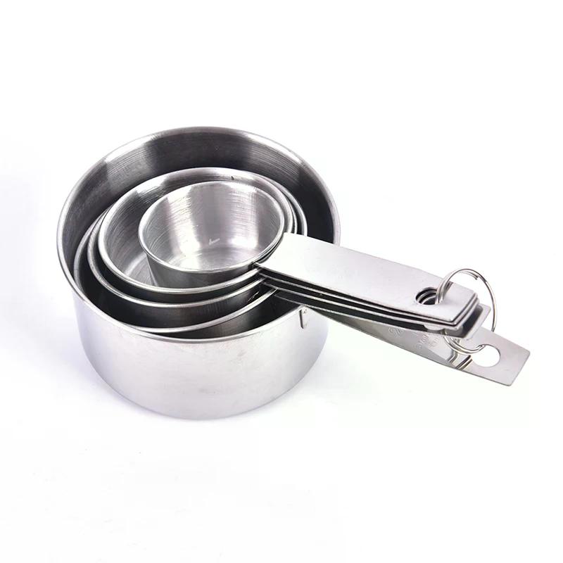 5Pcs Measuring Cups 30ml 60ml 80ml 125ml 250ml Stainless Steel Measuring Spoon Cup Tableware Kitchen Baking Tools