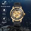 Automatic Skeleton Genuine Leather Waterproof Analog Stylish Watch Fashion Watch Black Gold Birthday Christmas Day Day Gift Men's Watch Men's -