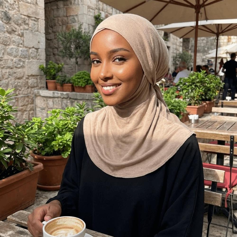Jersey Full Cover Head Wraps Full Coverage Hijab Undercap Convenient Hijab Cap Women