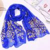 Female Scarf Women Lady Multi-color Peacock Flower Scarf Long Soft Wrap Shawl Stole Scarve