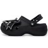 Classic Platform Clog Black Butterfly Temperament Casual Temperament Girly Style Hole Shoes Women's Black