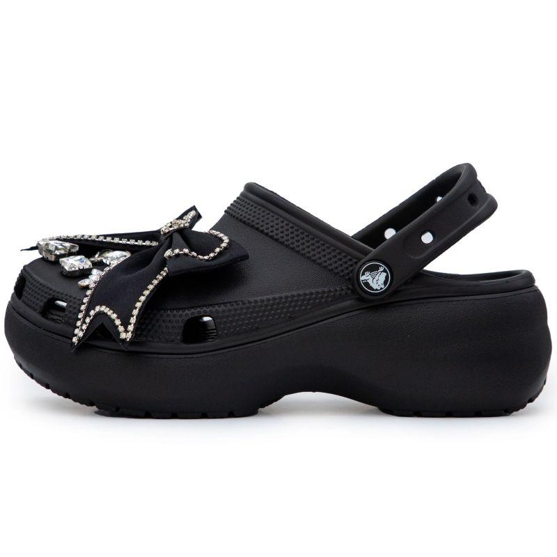 

Crocs Classic Platform Clog Black Butterfly Temperament Casual Temperament Girly Style Hole Shoes Women s Black 38-39 чёрный