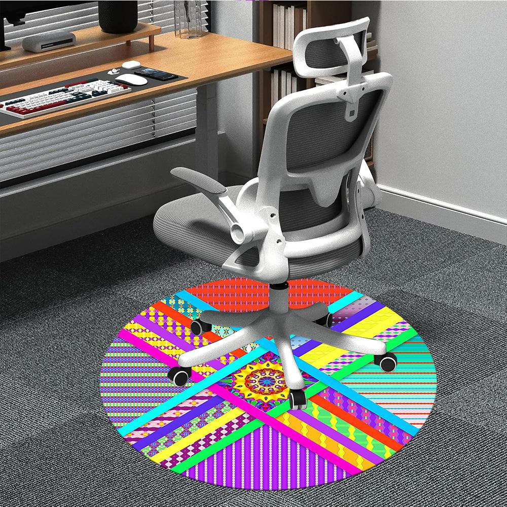 

1pc Abstract Patterns Chair Carpet for Office Non Slip, Machine Washable Rug for Office, Room Holiday Decor for Christmas, Birthday Polyester 80cm