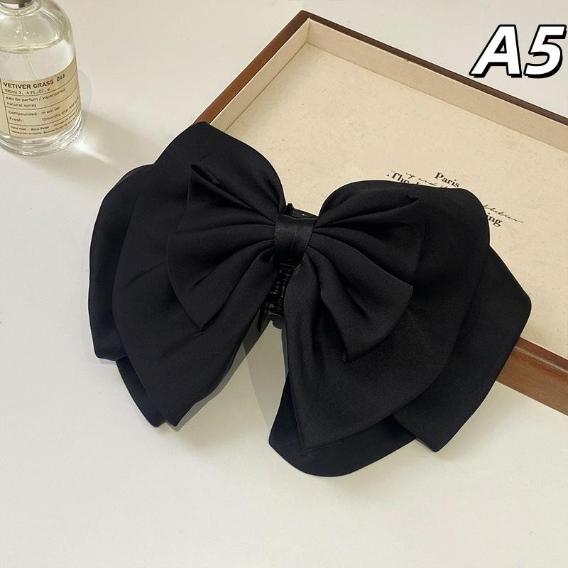 Bow Hair Claw Clip Solid Color Black White Hair Shark Grab Clip Hair Style Tools Hair Accessories For Women Girl