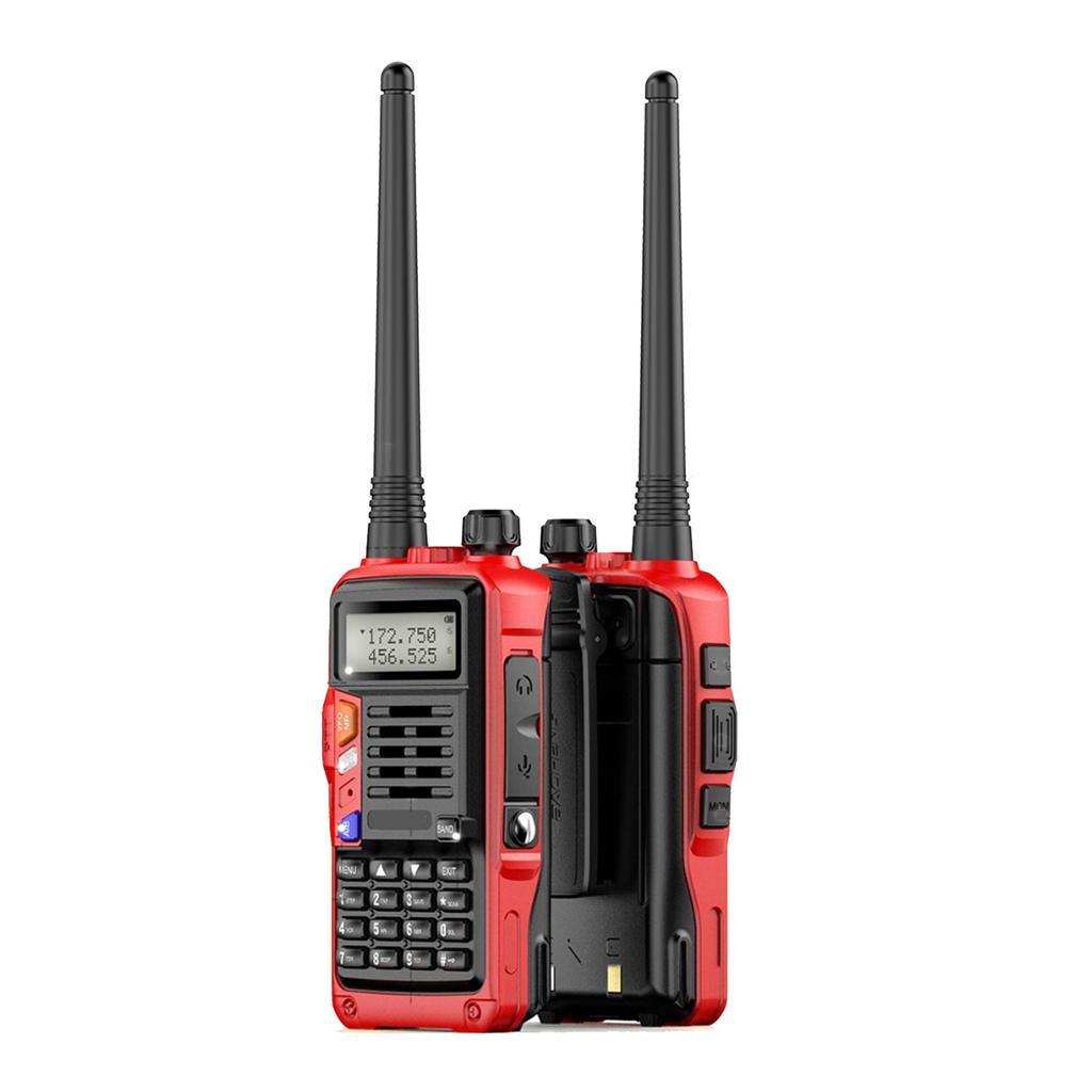 BAOFENG UV S9 III Handheld Walkie Talkie Tri Band 10W Ham Radio 2 Antenna 10KM Long Range VOX Function 128CH Red, EU