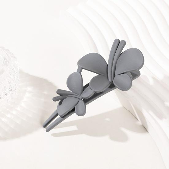 Women Solid Color Strong Grip Hair Clip Exquisite Anti-slip Butterflies Decor Elegant Hairpin Hair Accessories