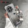 3D Love Shockproof Glitter Plating Bead Bracelet Case for OnePlus 13 13T 12 11 ACE 5 3 Pro Silicone Cover