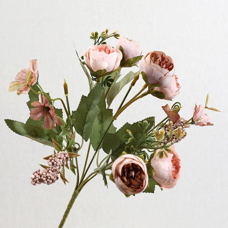 

Красный пион цветок имитация цветов украшение для дома гостиная стол искусственные цветы реквизит цветочные украшения 30cm коричный