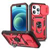 Applicable to iPhone16 military window push three-in-one mobile phone case Apple 15 ring car magnetic anti-drop protective case