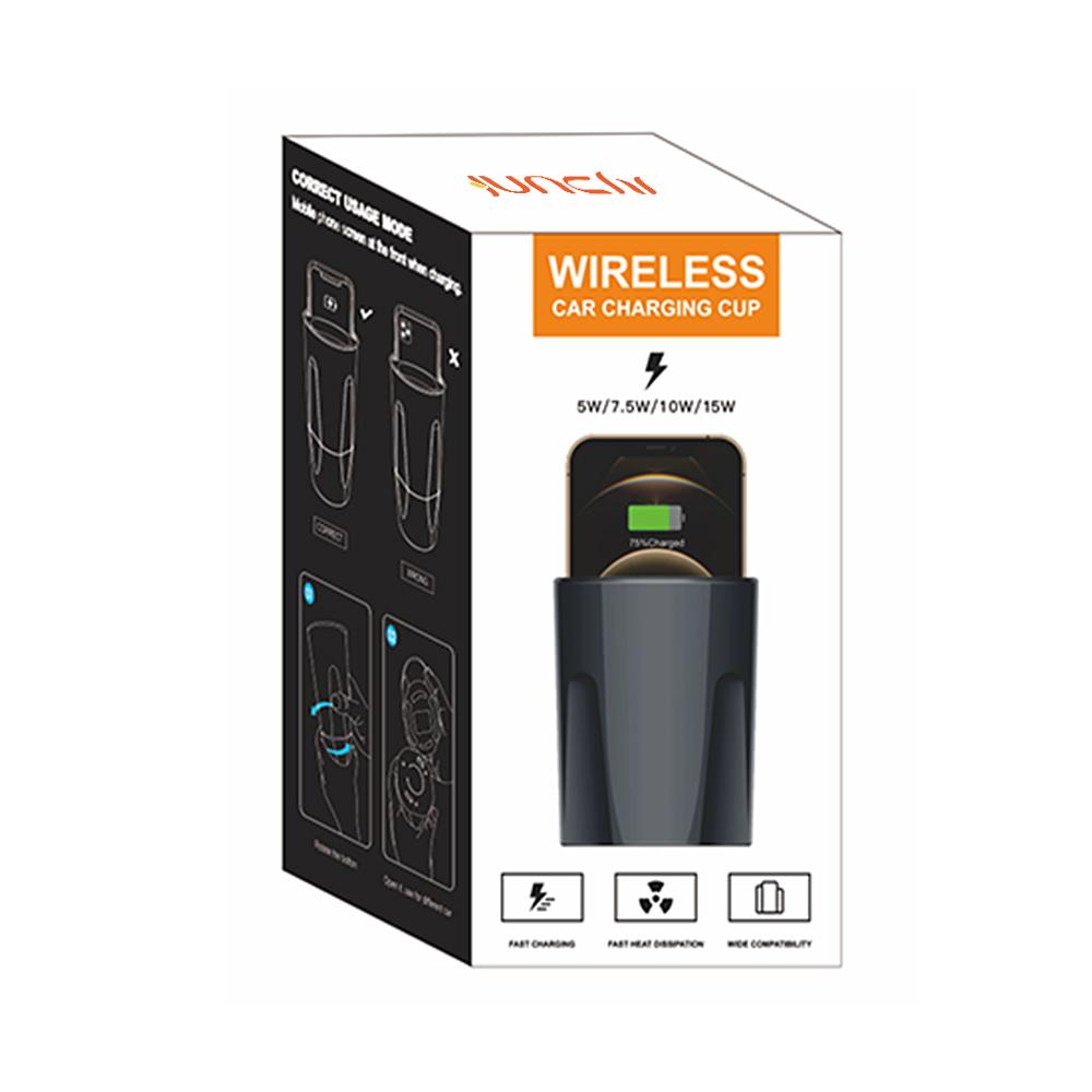 Držák do auta s bezdrátovou nabíječkou ve tvaru kelímku pro Airpods pro 2 iPhone 15/14/13/12/XR/X QI Bezdrátová nabíječka do držáku na kelímek do auta pro samsung