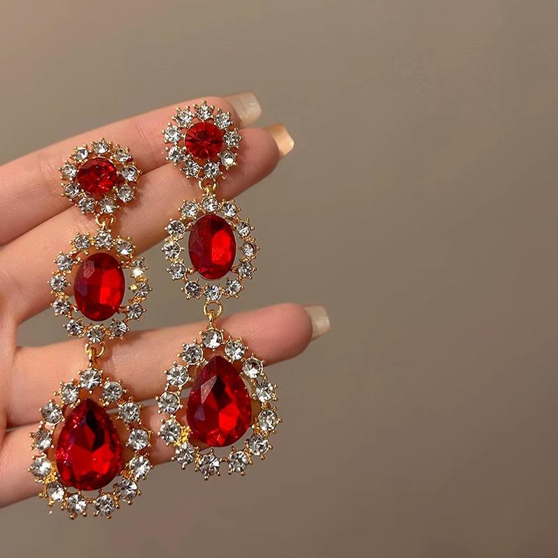 European Vintage Red Crown Bride Wedding 18th Birthday Banquet Dress Crown Premium Muse Headband