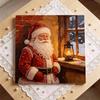 DIY Mini gerahmtes Perlenmalerei-Set Weihnachtsmann Perlen Leinwand Heimdeko Malerei