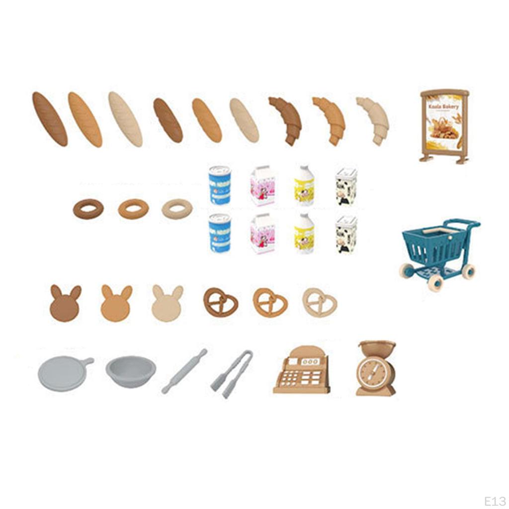 Cute Dollhouse Furniture Set 1/12 Accessories Assemble Miniature Model Parent Child Interaction