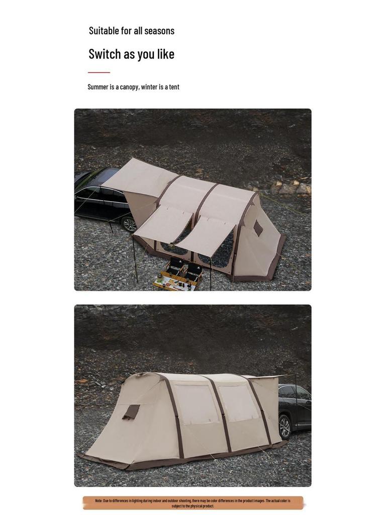 Inflatable Car Rear Tent: Thick Sun and Rain Protection Awning for Outdoor Camping