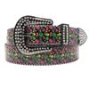 Rhinestone Fluorescent Graffiti Hip Hop Korean Style Women's Belt