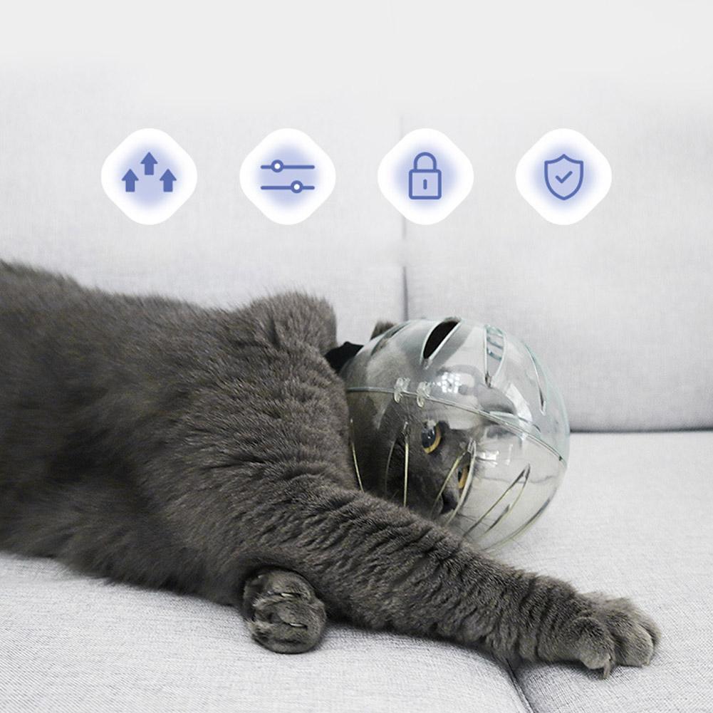 Cat Muzzle and Boots Anti Bite Cat Breathable Hood Anti-Licking Clear Reusable Cat Helmet with Paw Cover Anti-Scratch Paw Shoes