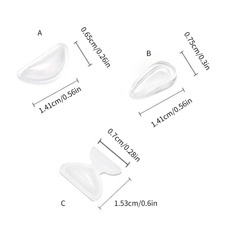30 Pairs 1mm Clear Nose Cushions Anti Slip Silicone Pads Secure for Full Frame Glasses and Sunglasses