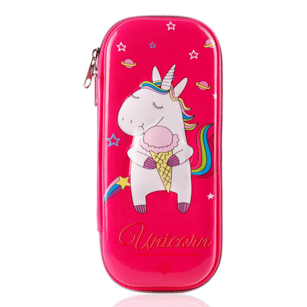 Cute Cartoon Single Corn Horse Pencil Case Pen Holder Box Stationery Storage