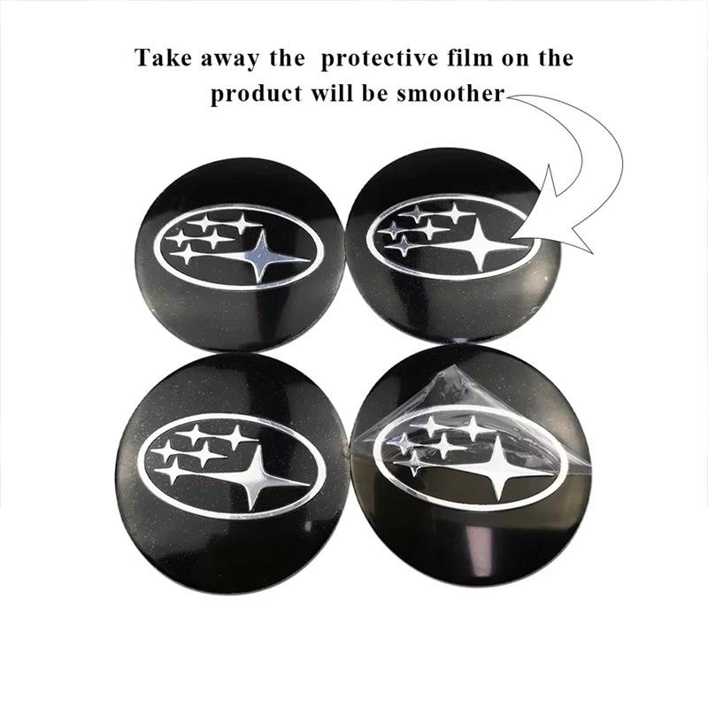 For Subaru Outback WRX STI Forester Impreza Legacy Levorg BRZ 4Pcs 56mm Car Wheel Center Hub Cap Badge Emblem Stickers Decals ysi8