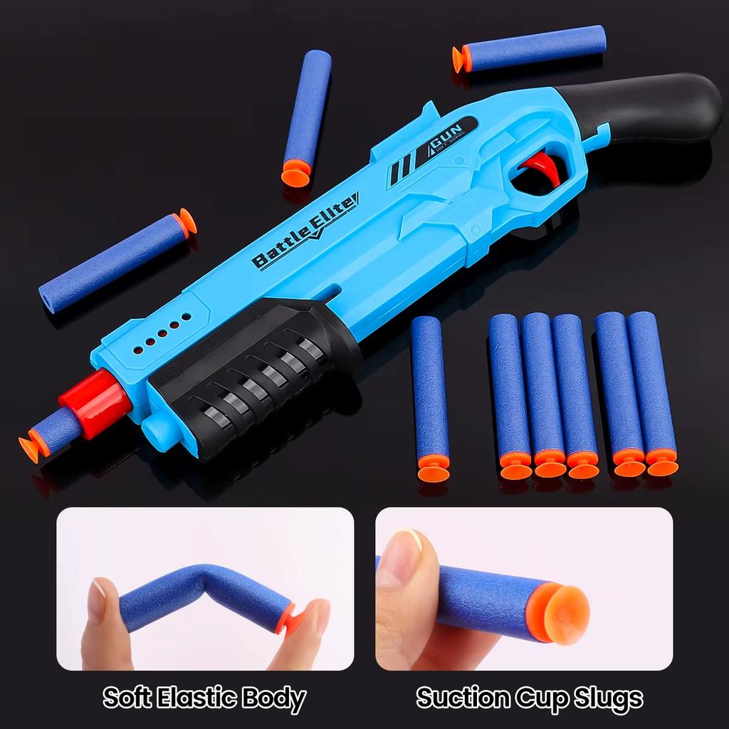 Outdoor Durable Soft Bullet Blaster Manual Foam Dart Launcher Battle Toy,Play Gun for Boys & Girls,Halloween&Christmas Gitfs
