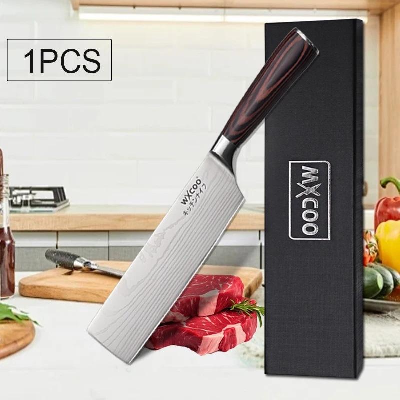 WXCOO Professional Knives Damascus Laser Chef's Knife for Cutting Bone Bread Fruit Melon Stainless Steel Cooking Tools