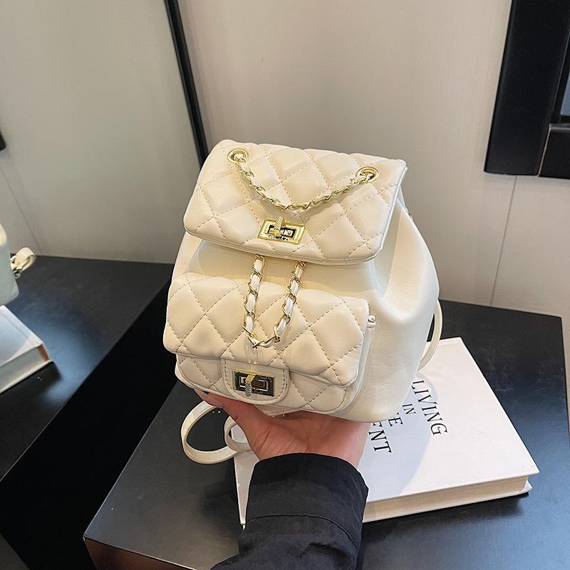 Rautenketten-Rucksack Damen neu Frühling und Sommer vielseitige Bucket Bag Mini kleiner Rücken