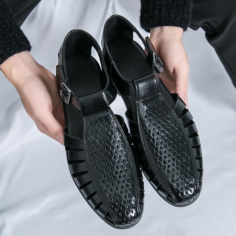Fashion Leisure Walk Mens Sandals Fashion Male Beach Trekking Shoes Breathable Non-Slip Roma Shoes Quick Drying Summer Sandaly Slip On