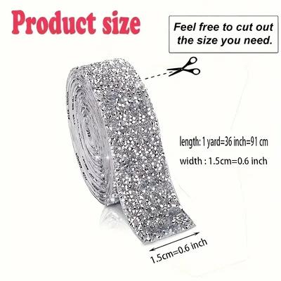 1 Roll Self Adhesive Glitter Crystal Rhinestone Sticker Diamond Ribbon Diy Sticker Rhinestones Arts Crafts Car Phone Camera Deco