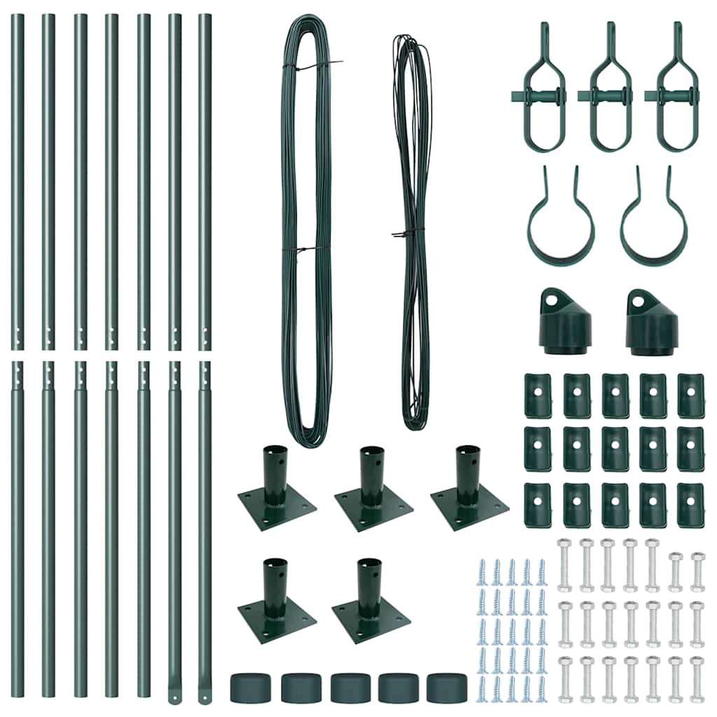 Fence Posts for Concrete Installation 7 Pieces Green