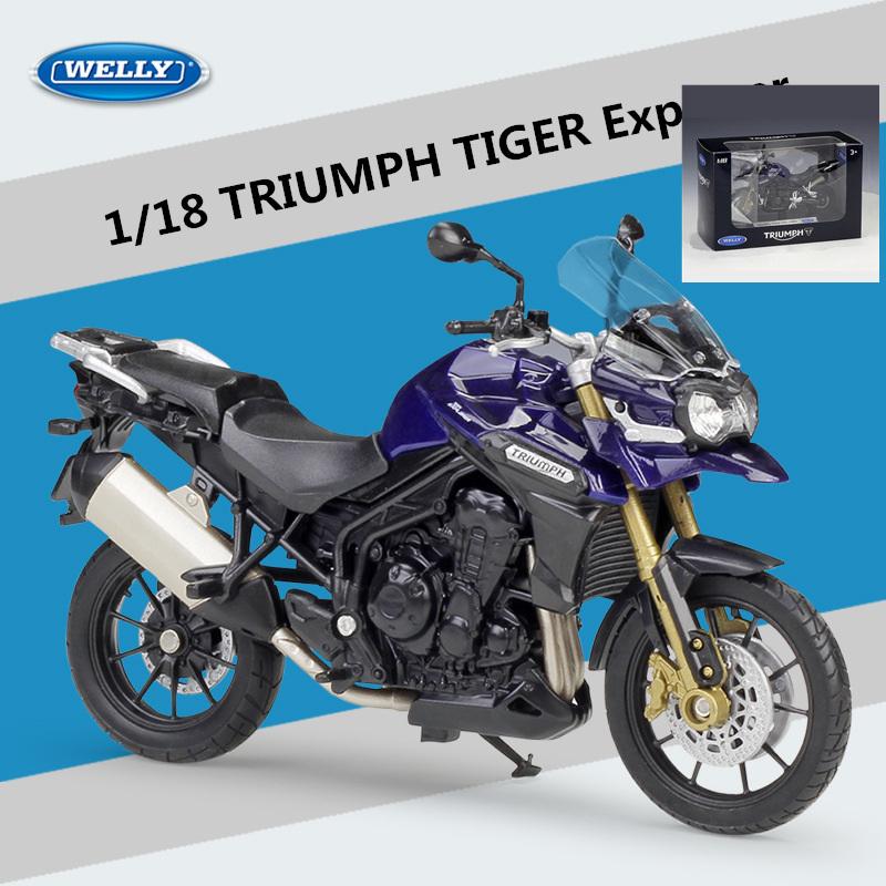Welly 1/18 TRIUMPH TIGER Explorer Alloy Sports Motorcycle Model Simulation Diecast Metal Street Racing Motorcycle Model Kid Gift