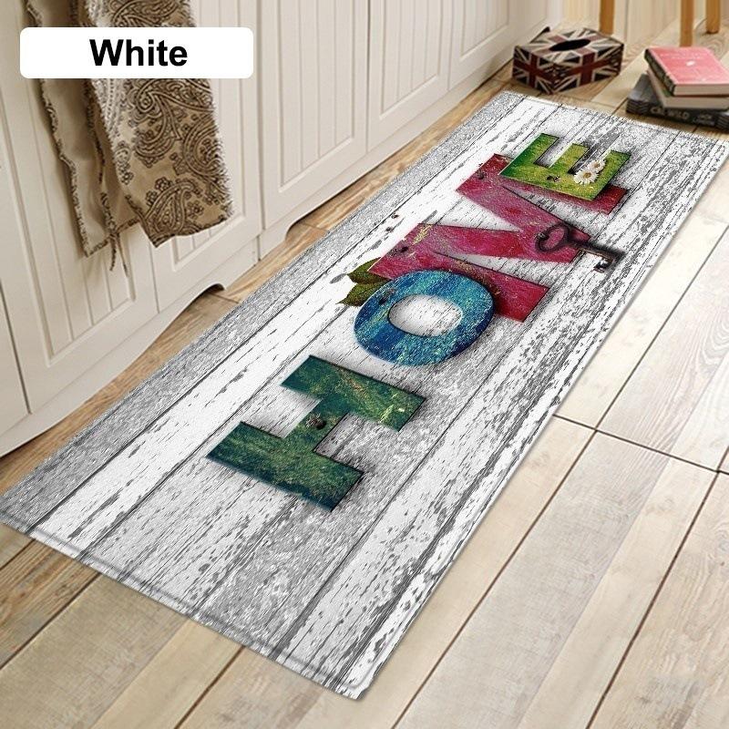 Kitchen Mat Bedroom Living Room Carpet Entrance Doormat Home Hallway Balcony Absorbent Floor Mat Wood Pattern Anti-Slip Long Rug