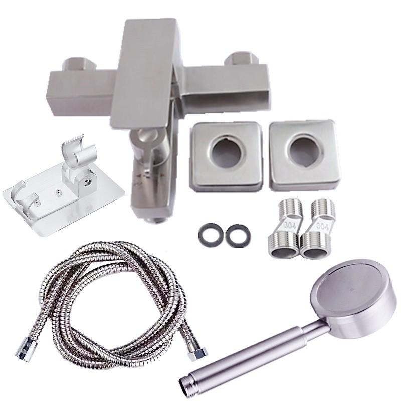 Household Shower Set Bathroom Hot And Cold Water Mixing Valve Faucet Stainless Steel Bathtub Water Tap