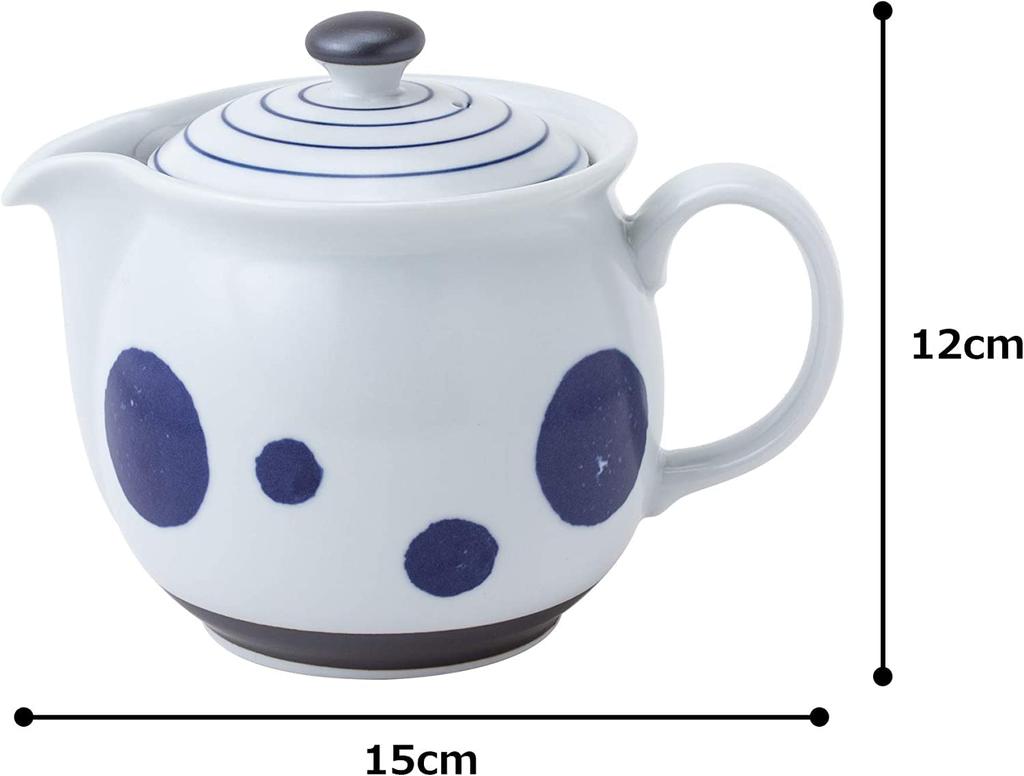 This 10cm Diameter, 450ml Teapot Features a Rounded Shape and Numerous Large and Small Circular Patterns. It Includes a Super-fine Stainless Steel