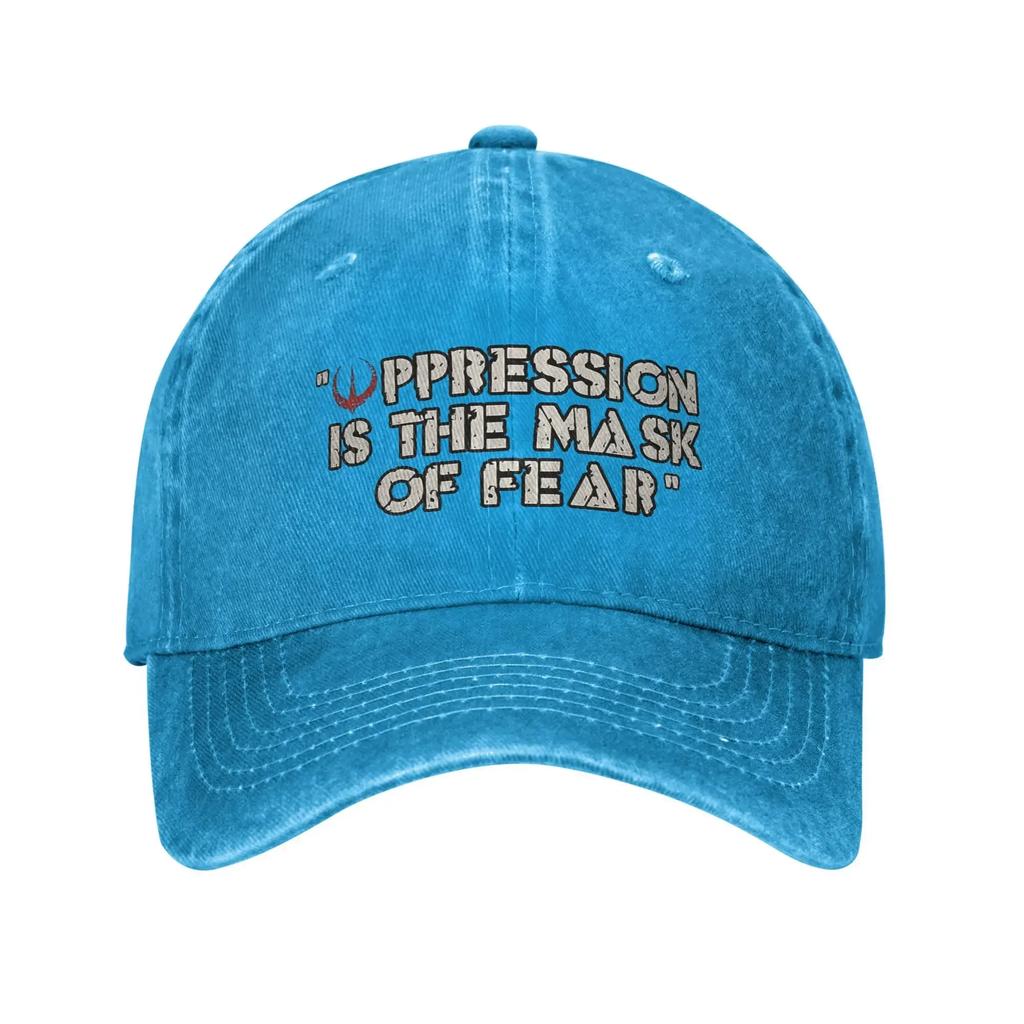 Oppression is The Mask of Fear Andor Baseball Caps Distressed Denim Sun Cap for Men Women Outdoor Activities Unstructured Hat