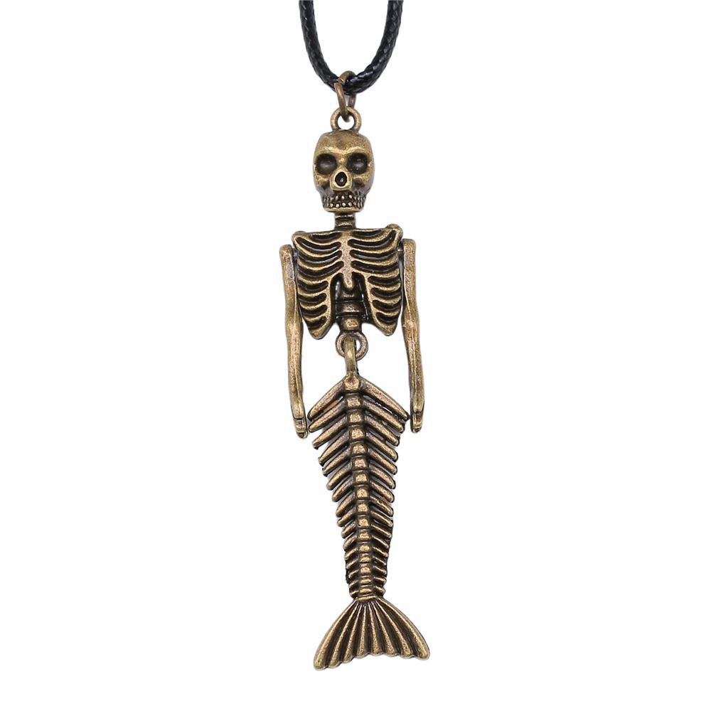 Marine Life Ocean Creatures Pendant Antique Bronze Metal Men Collar Necklace Trendy Gift