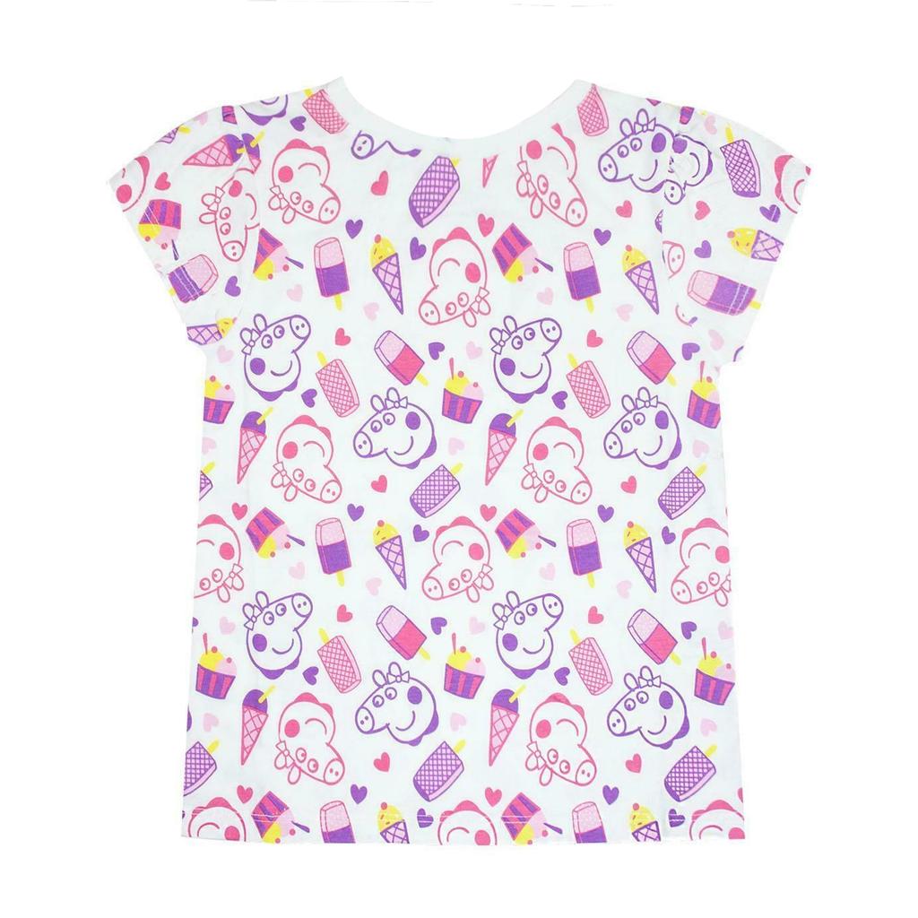 Peppa Pig Kız Çocuk All-Over Baskılı Tişört