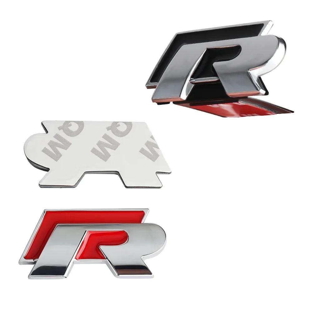 Für VW Volkswagen Jetta MK5 Golf 1 Stück 3D Auto Kofferraumaufkleber R Logo Auto Dekoration Aufkleber Zubehör Für Volkswagen VW GOLF Polo