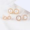 Luxury Gold Color Round 6 Pair/Lot For Women Hollow Jewelry Stud Earrings Earring Sets Accessories