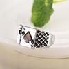 Ace of Spades Poker Ring Oil Dripping Trendy Ring Men's Punk Style